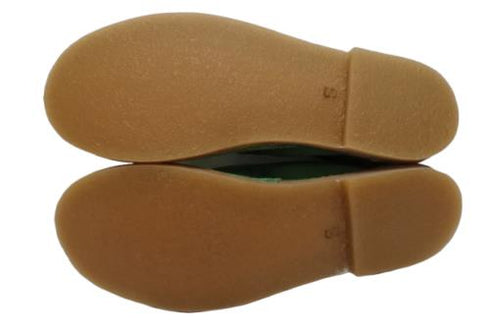 【モモ MO-2 グリーン】ぺたんこ柔らか本革シューズ